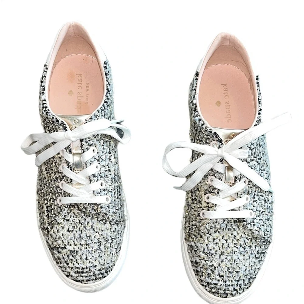 Kate Spade Gold Tweed Fleet Sneakers